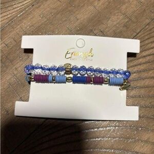 Erimish Blue and Purple Beaded Bracelet Set